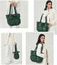 Women Quilted Puffy Handbag Light Winter Down Cotton Padded Shoulder Bag