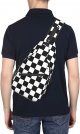 Black White Checkered Flag Sling Backpack