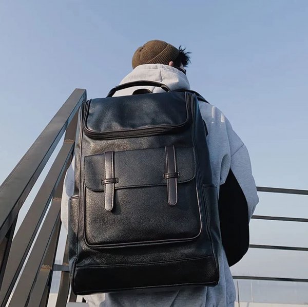 Vintage Leather Backpack Business Leather Laptop Backpack